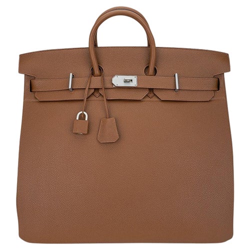 Hermes Helium Hac 50 Borsa da Viaggio Alezan Togo Hardware Alluminio Molto Raro